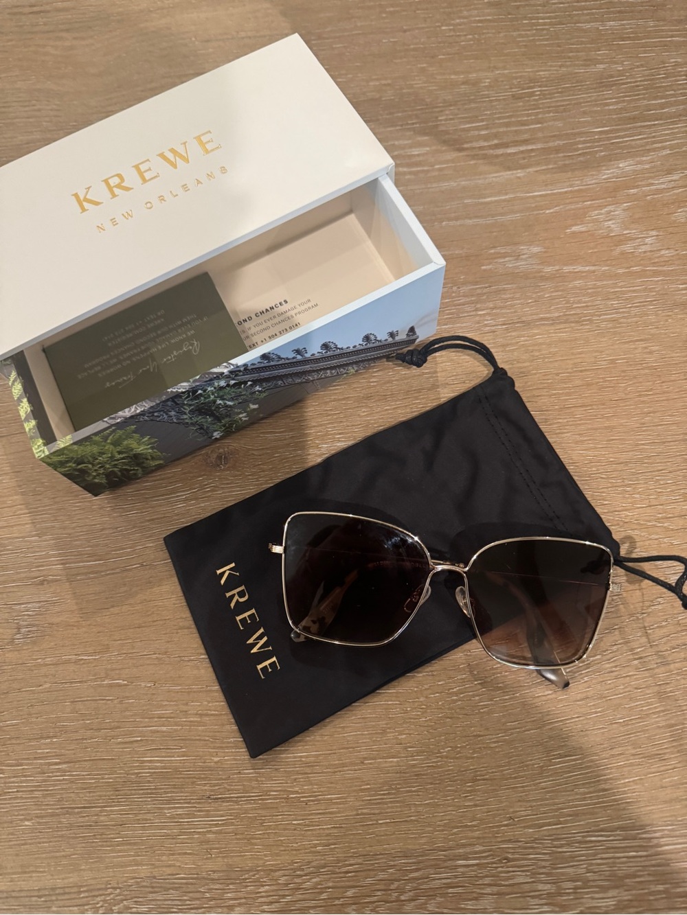 Krewe Dolly 12k + Matte Oyster sunglasses. Like new. Only worn a couple of times